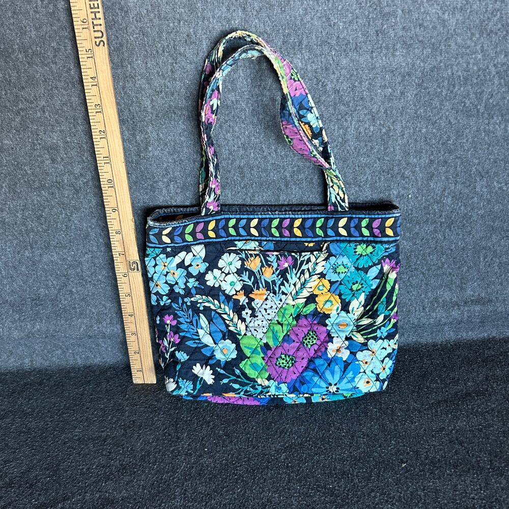 Vera Bradley Midnight Blues floral small tote purse bag travel quilted, vintage - Picture 11 of 11